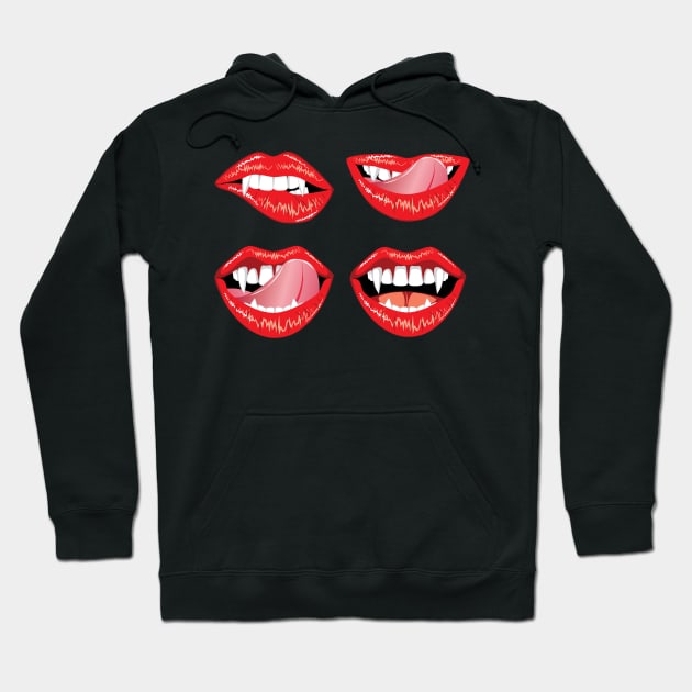 Glamour vampire lips Hoodie by AnnArtshock